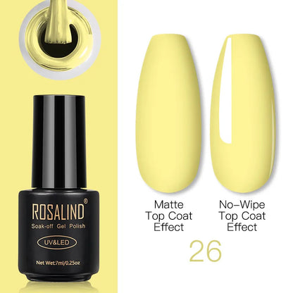 ROSALIND Gel Nail Polish Lamp All For Nails Art Manicure With Matt Base Top Coat Semi Permanant Gellak Nail Gel Polish Varnishes 26