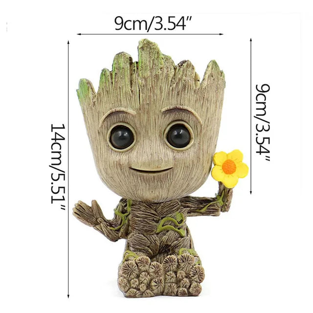 disney Marvel Avengers Groot Mini figure Pen Holder Flower Pot Anime Toys Action Figure Sitting Groot Christmas Kids Toys Gifts A big 1PC