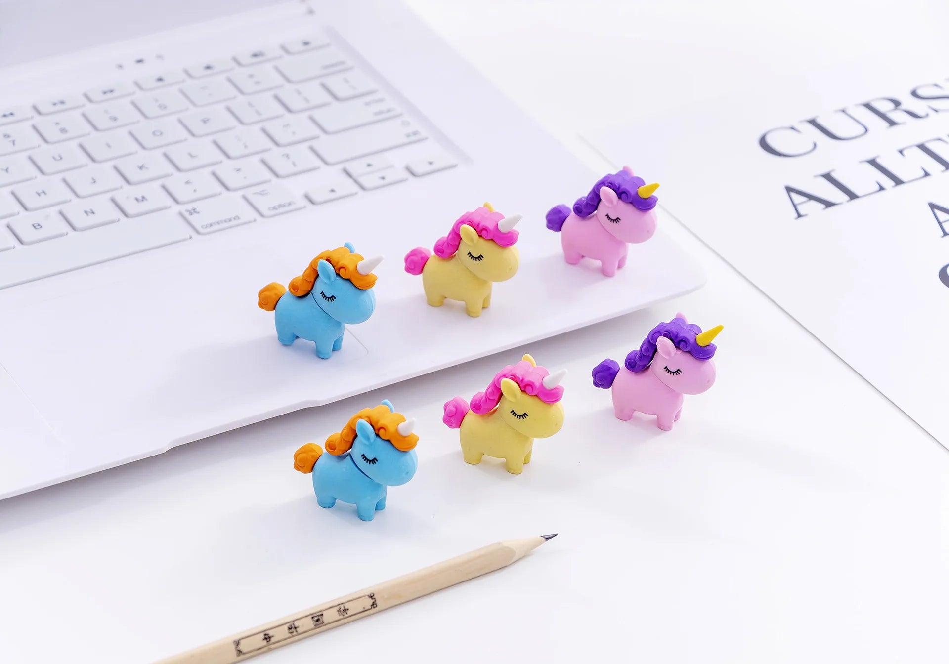 1 PCS Cute Kawaii Unicorn Eraser Children Erasers for Kids Gift Novelty Creative Pencil Rubber Student School Office Supplies