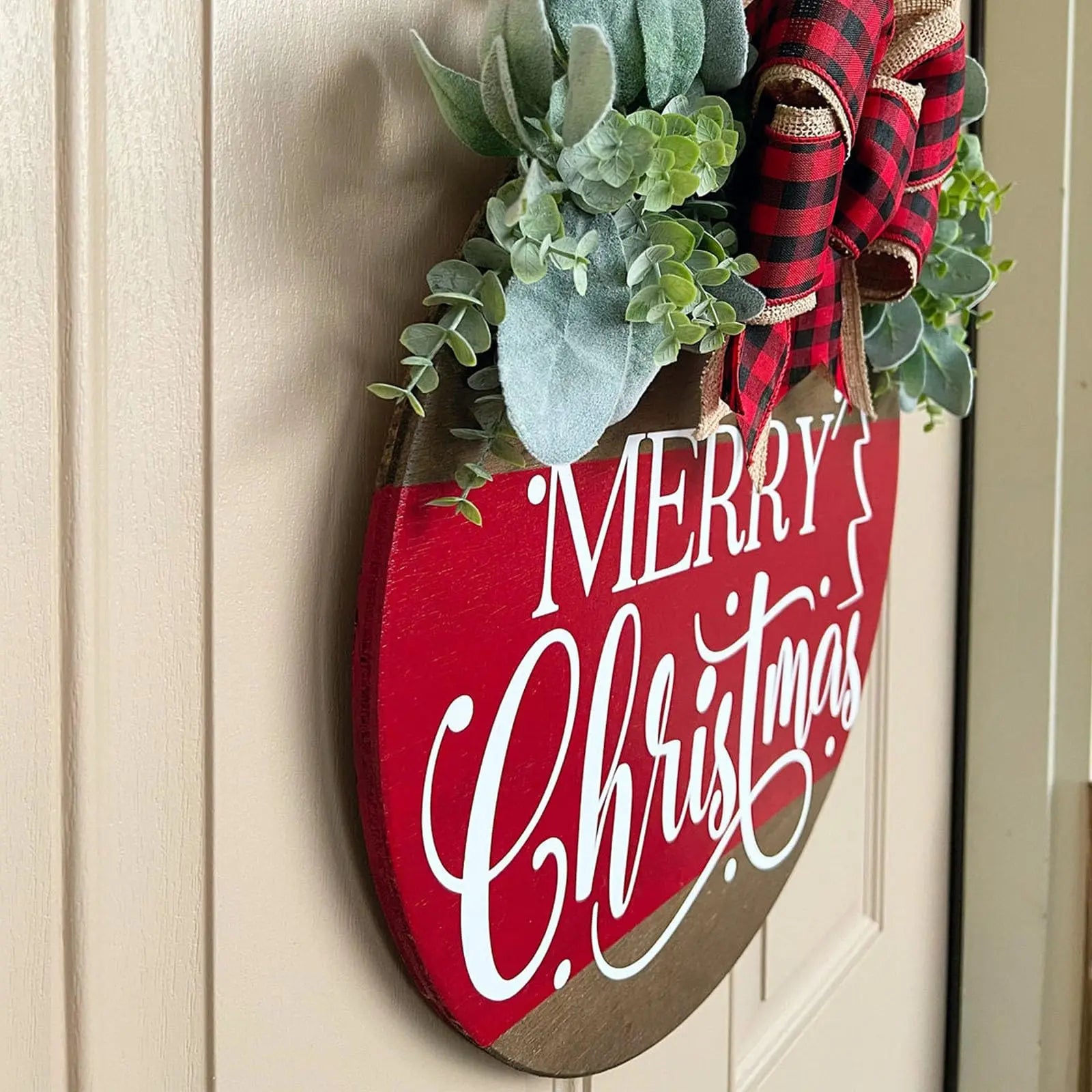 Christmas Decorations Wooden Welcome Sign Pendant Christmas Door Hanging Decoration Home Window Window Sign Plaque Decor