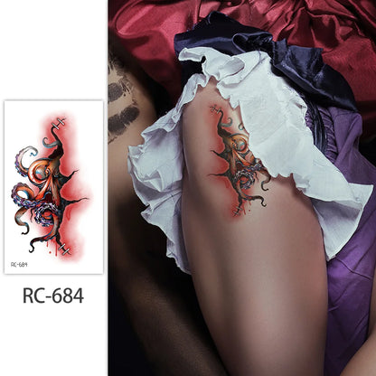 Halloween Waterproof Temporary Tattoos Paper For Men Women Boy Scar Wound Realistic Blood Injury Fash Tattoo Sticker RC-684