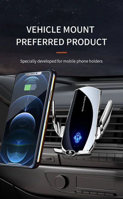 Car Wireless Charger Stand Air Vent Car Phone Holder Mount For iPhone 14 13 12 Xiaomi Samsung Magnetic Car Fast Charging Station