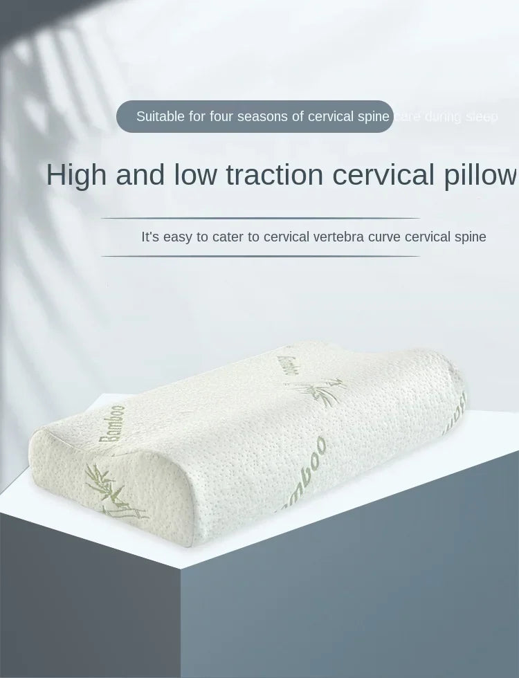 50*30cm Bamboo Fiber Pillow Slow Rebound Health Care Memory Foam Pillow Memory Foam Pillow Orthopedic Pillows Support NeckRelief