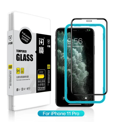 Screen Protector For iPhone 11 13 Pro Max 9H Tempered Glass Film for 12/12 mini/12 Pro Max XR Xs Max Clear Full Cover For iPhone 11 Pro