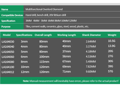 LAOA Electric Drill for Concrete, Aluminum Glass, Brick, Tile, Marble, Alloy Steel YG6X Concrete Drill Bit