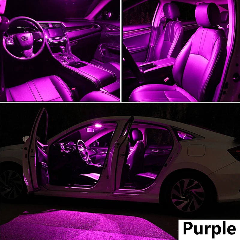 ZITWO 12Pcs LED Interior Dome Map Light Kit For Ford Explorer 2012 2013 2014 2015 2016 2017 2018 2019 Sunvisor Lamp Accessories purple