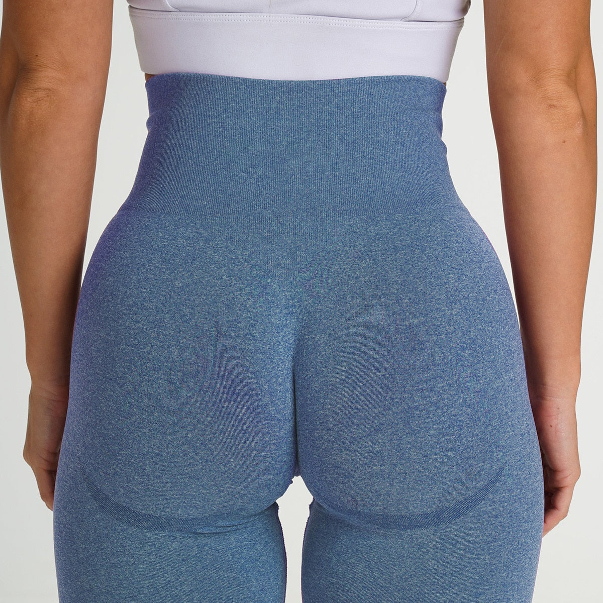 Seamless Leggings Women Sport Slim ShortsTights Fitness High Waist Women Clothing Gym Workout Pants Female Pants blue Shorts