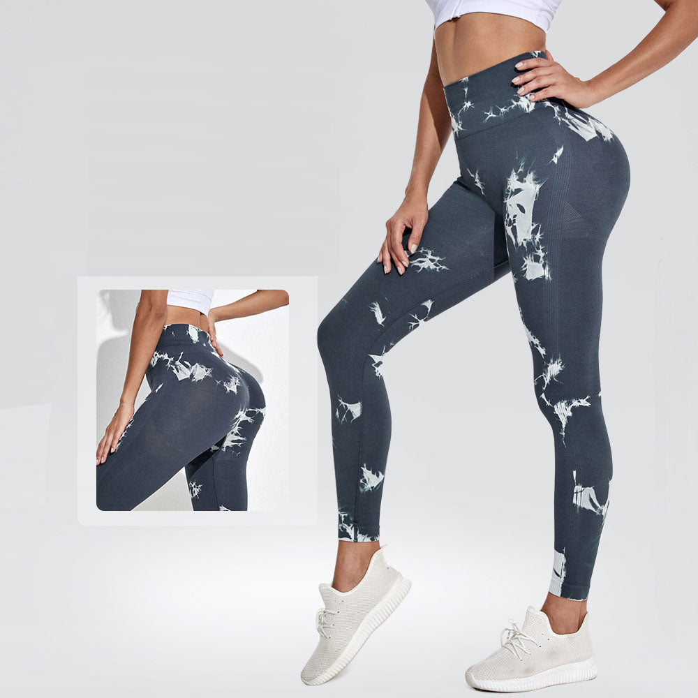 Seamless Tie Dye Leggings Women For Fitness Yoga Pants Push Up Workout Sports Legging High Waist Tights Gym Ladies Clothing Dgray