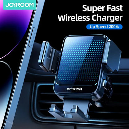 Joyroom 15W Wireless Charging Car Phone Holder Automatic Fast Charger For iPhone 14 13 12 Pro Max Samsung Z Flip Phone Holder