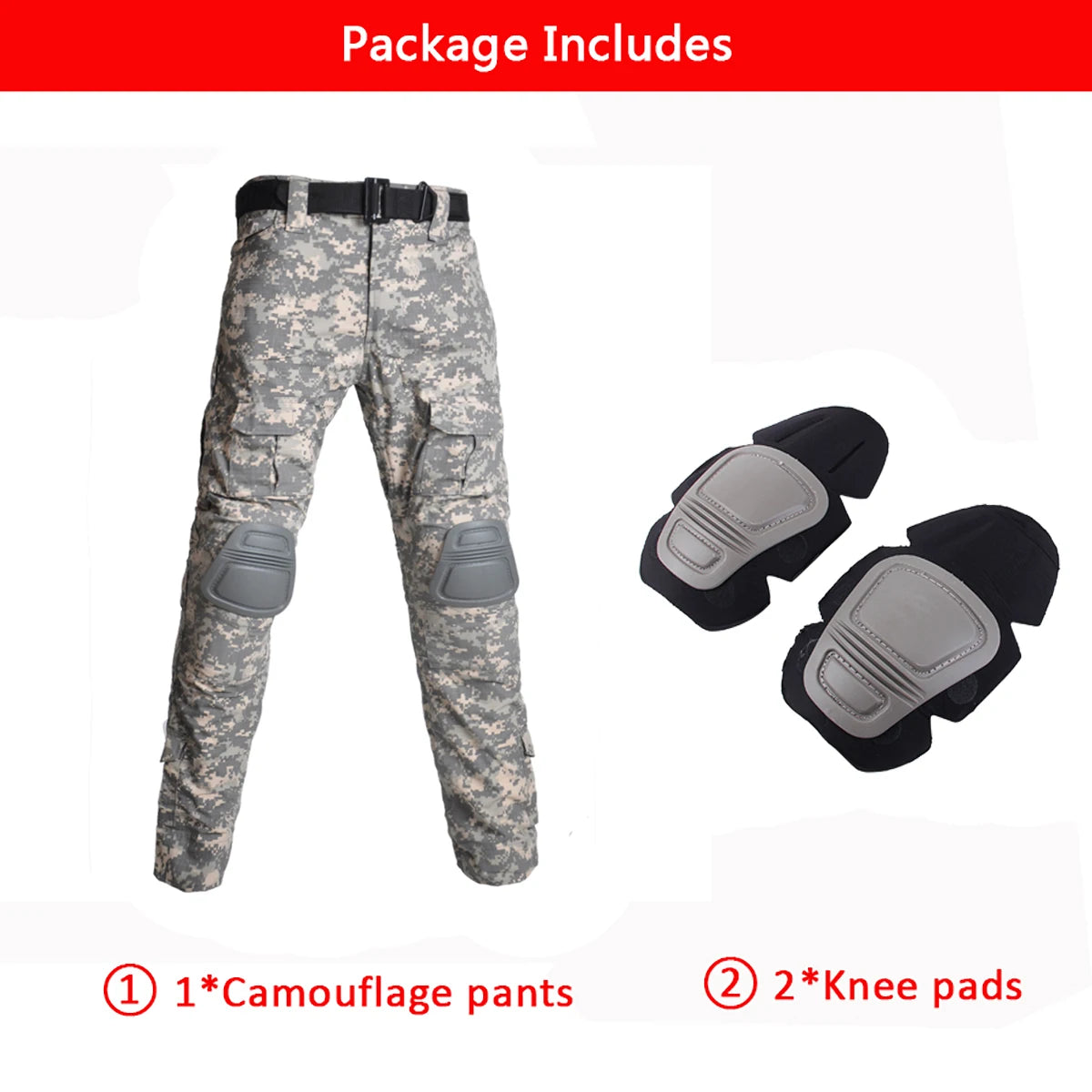 Multicam Camouflage Military Tactical Pants Army Wear-resistant Hiking Pant Paintball Combat Pant With Knee Pads Hunting Clothes