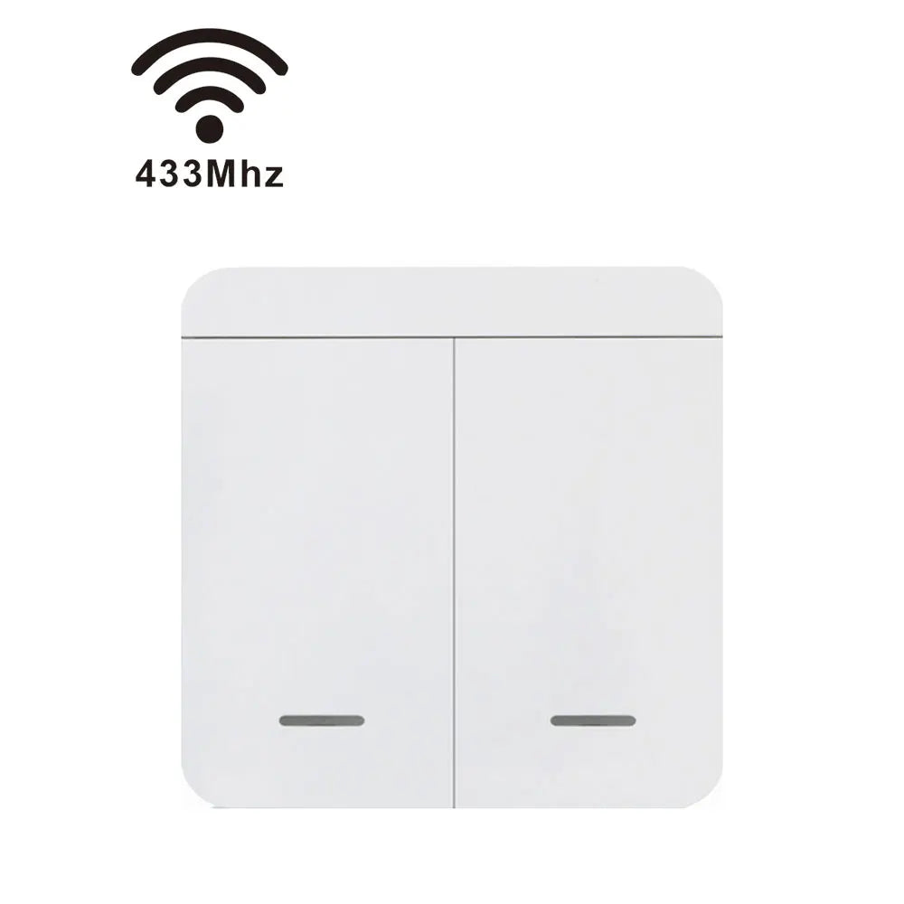 86 Wireless Smart RF 433Mhz 100-220V Wall Panel with Remote Control Mini Relay Receiver Home Led Light Lamp Switch 2Gang