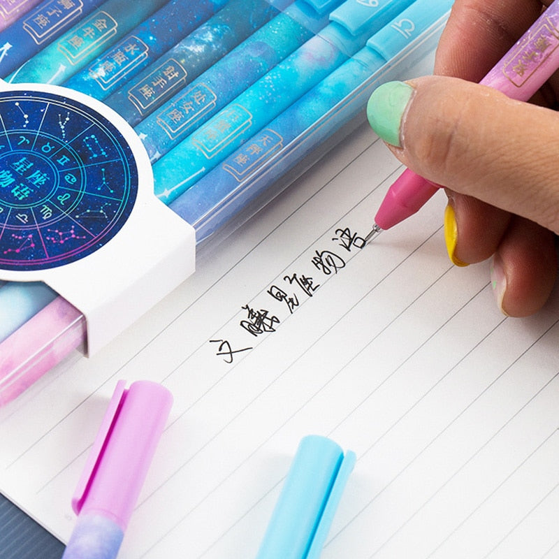 12Pcs/Set Starry Sky Constellation Series Gel Pen Kawaii Nature Pen Creative Gift Stationery School Office Supplies Wholesale