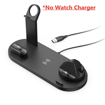 5 In 1 Wireless Charger Stand Pad For iPhone 15 14 13 12 11 X Apple Watch Airpods Desk Phone Chargers Fast Charging Dock Station No Watch Charger 1
