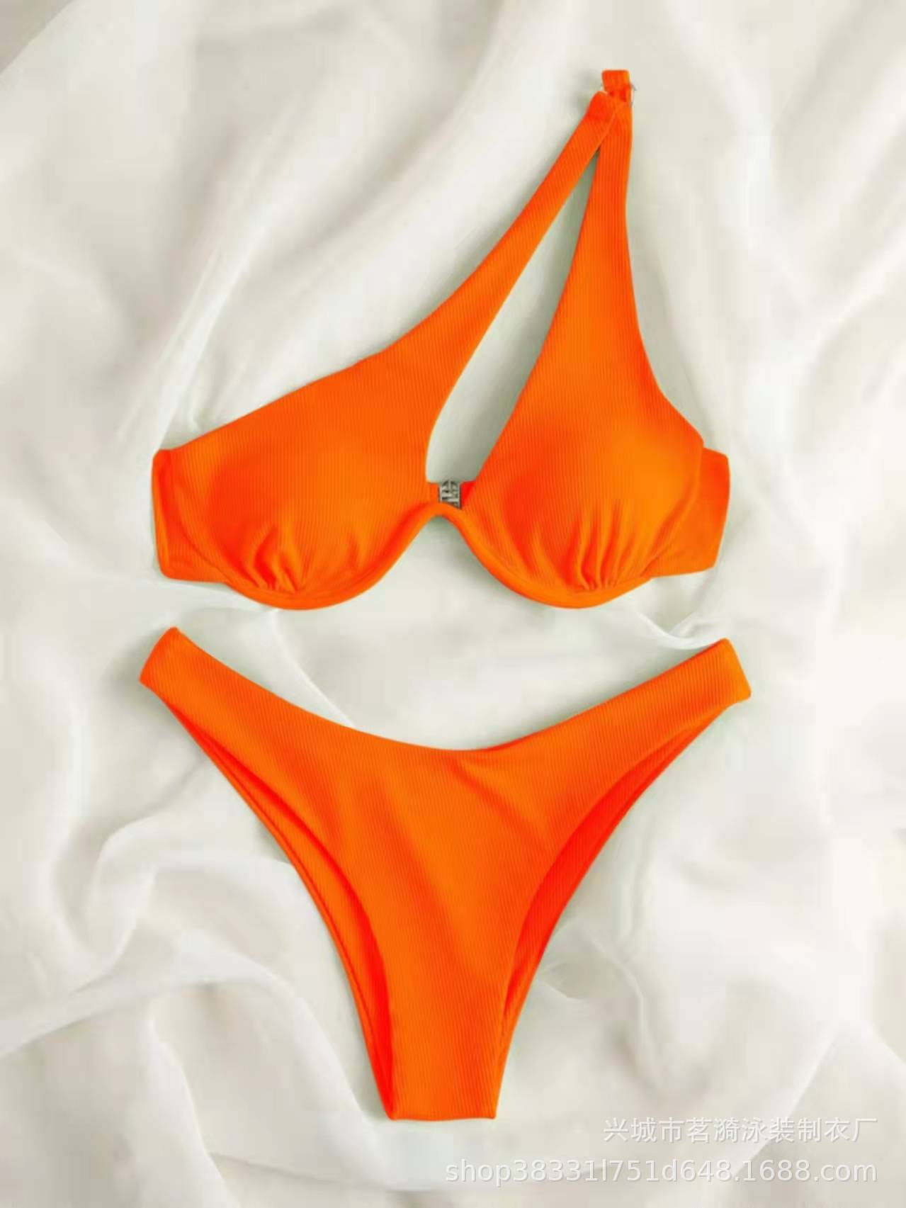 Sexy Bikinis Swimsuits Cut Out Women's Swimwear 2023 One Shoulder Biquini High Cut Bathing Suits Push Up Beach Bikini Set Neon Orange