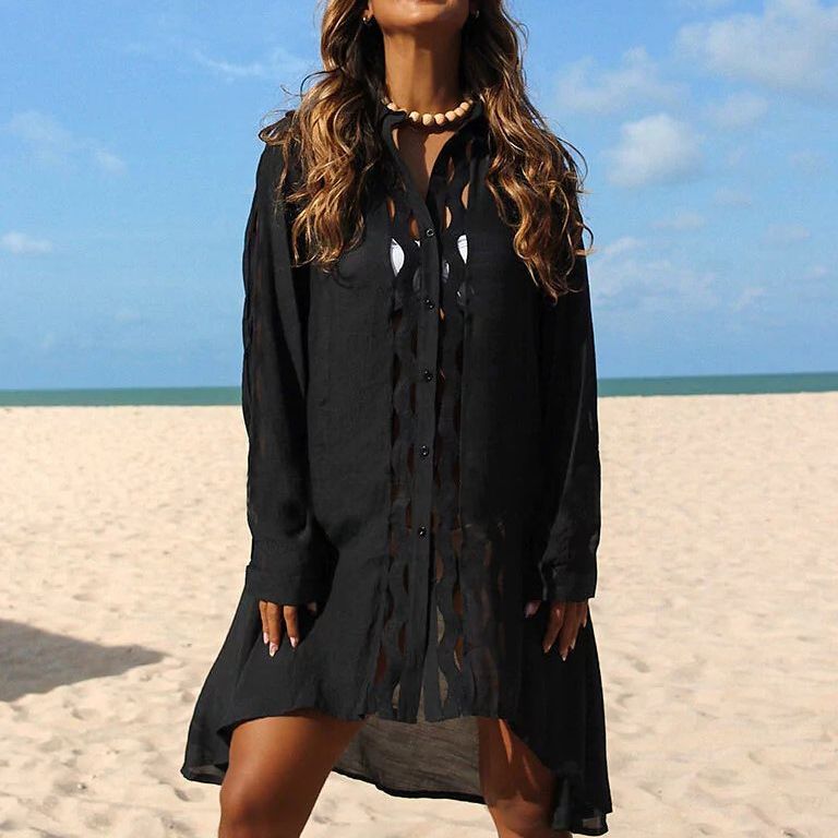 Sexy Cover Up Bikini Women Swimsuit Cover-up Beach Bathing Suit Beach Wear Knitting Swimwear Mesh Beach Dress Tunic Robe VE23015D10 One Size