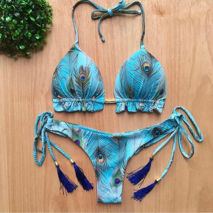 Sexy Print Bikinis Set Women Swimsuit Bandage Two-Piece Swimwear Brazilian Biquínis Beachwear Bathing Suit 2023 New