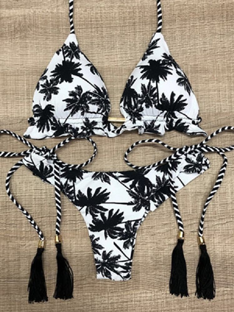 Sexy Print Bikinis Set Women Swimsuit Bandage Two-Piece Swimwear Brazilian Biquínis Beachwear Bathing Suit 2023 New