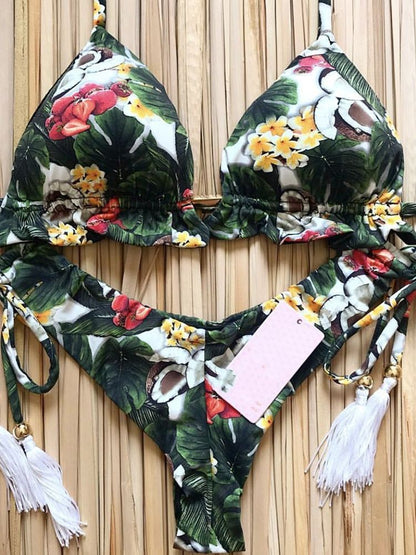 Sexy Print Bikinis Set Women Swimsuit Bandage Two-Piece Swimwear Brazilian Biquínis Beachwear Bathing Suit 2023 New