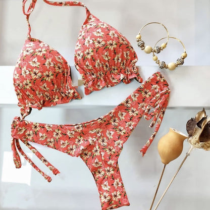 Sexy Print Bikinis Set Women Swimsuit Bandage Two-Piece Swimwear Brazilian Biquínis Beachwear Bathing Suit 2023 New 6212