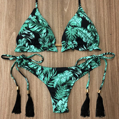 Sexy Print Bikinis Set Women Swimsuit Bandage Two-Piece Swimwear Brazilian Biquínis Beachwear Bathing Suit 2023 New K02LVYE