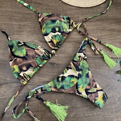 Sexy Print Bikinis Set Women Swimsuit Bandage Two-Piece Swimwear Brazilian Biquínis Beachwear Bathing Suit 2023 New 5218