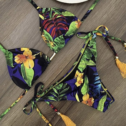 Sexy Print Bikinis Set Women Swimsuit Bandage Two-Piece Swimwear Brazilian Biquínis Beachwear Bathing Suit 2023 New