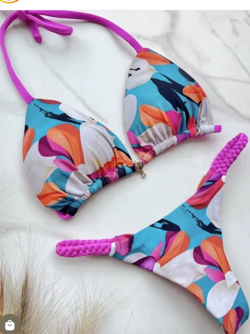 Sexy Swimsuit Women Braided rope Micro Bikinis 2023 New Swimsuit Leopard Print Brazilian Biquinis Beach Bathing Suit