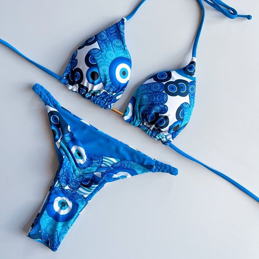 Sexy Swimsuit Women Braided rope Micro Bikinis 2023 New Swimsuit Leopard Print Brazilian Biquinis Beach Bathing Suit UP03