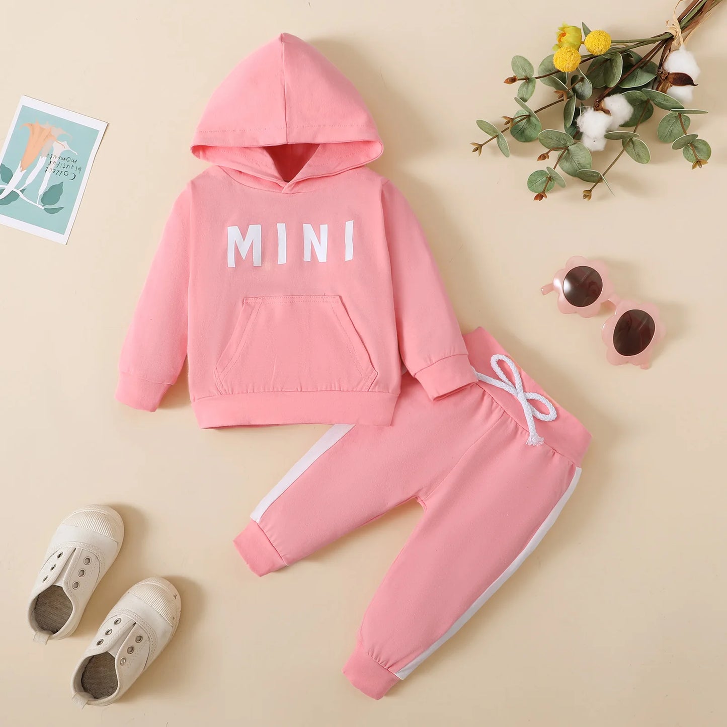 Autumn Baby Girl Clothes Set Newborn Infant Outfits Long Sleeve Letter Printing Children Casual Sweatshirt Pants Clothing Suit