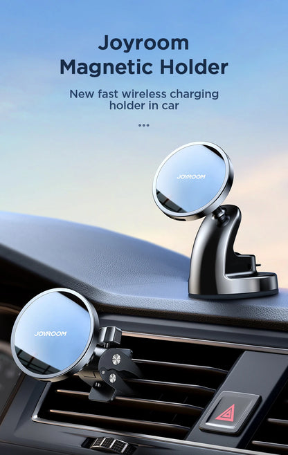 Joyroom Magnetic Car Phone Holder 15W Qi Wireless Car Charger For iPhone 14 13 12 Series Fast Air Vent Charging Phone Holder