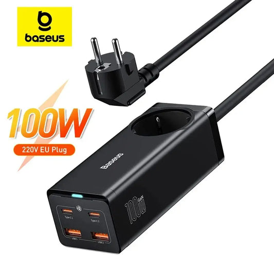 Baseus 100W GaN3 Pro USB Charger Desktop Power Strip Charging Station Type C PD QC Quick Charge 4.0 3.0 Fast Charging