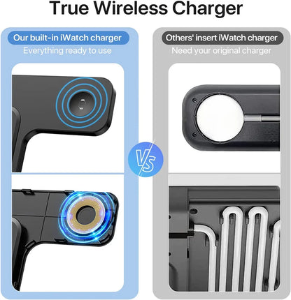 3 In 1 Wireless Charger Stand Pad For iPhone 14 13 12 11X8 Apple Watch 8 7 6 5 Airpods Foldable 15W Fast Charging Dock Station