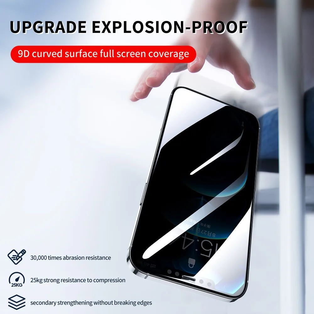 360 Anti Spy Screen Protectors For iPhone 14 13 12 11 Pro Max Privacy Tempered Glass For iPhone 13 12 mini Full Cover