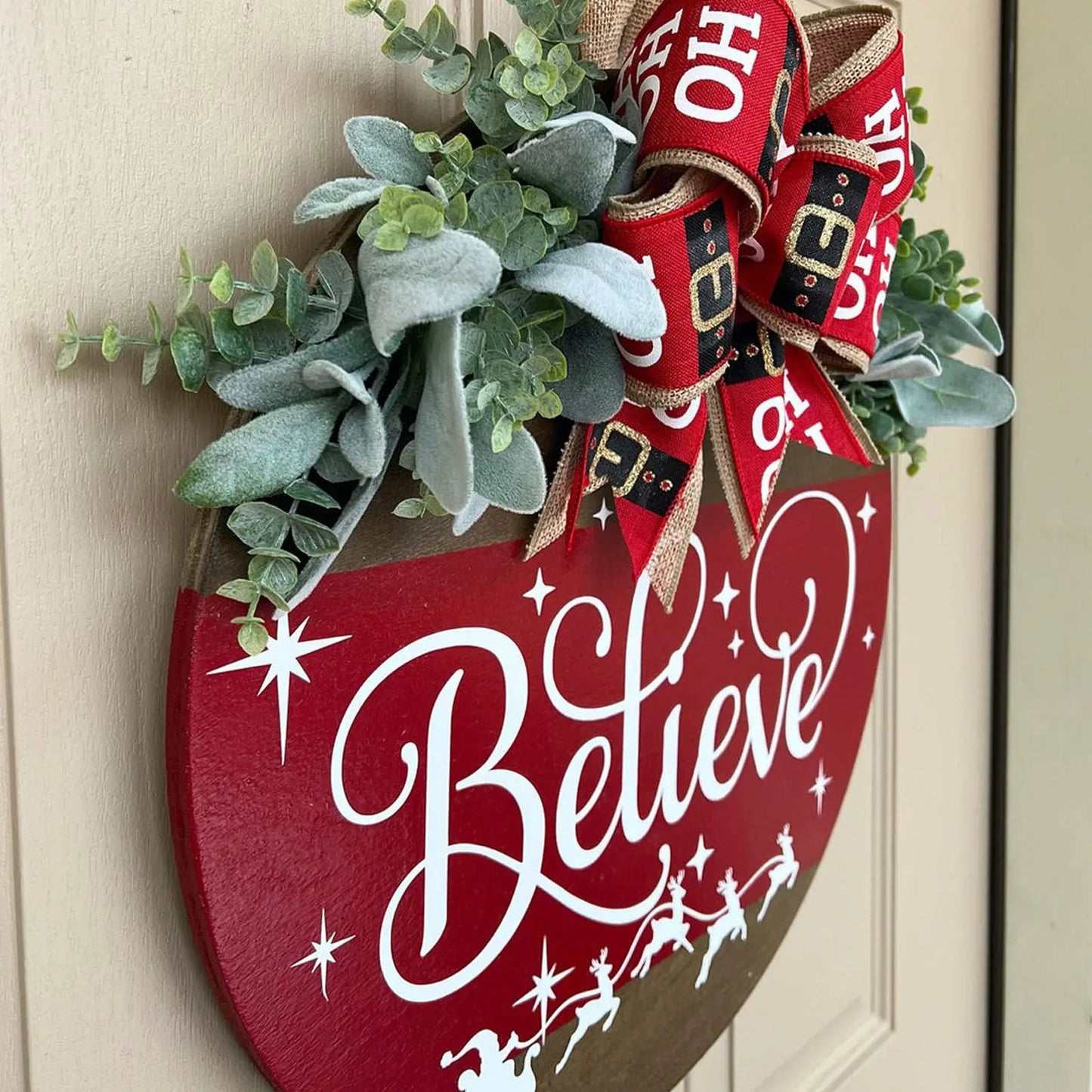 Christmas Decorations Wooden Welcome Sign Pendant Christmas Door Hanging Decoration Home Window Window Sign Plaque Decor