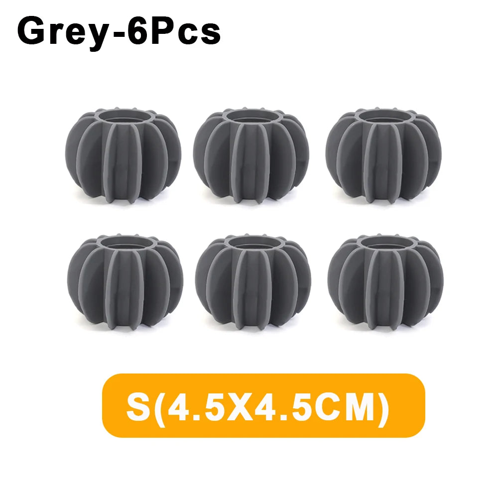 Magic Laundry Balls Reusable Silicone Anti-tangle Laundry Ball Clothes Hair Remover Catcher Tool Washing Machine Cleaning Filter Grey-S(6Pcs)