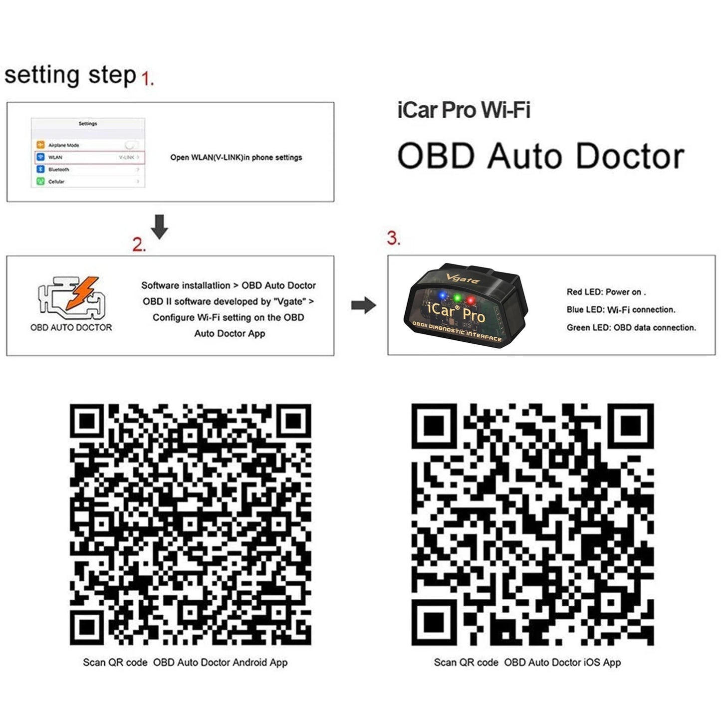 Original Vgate iCar Pro elm327 OBD2 Car diagnostic Tool WIFI for Android/IOS BT3.0 BT4.0 ODB2 Car Scanner Tool