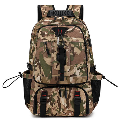 Men Travel Backpack 50-80L Large Capacity Expandable Backpack For Men 17 Inch Laptop Bags Fashion Oxford With Shoe Compartment 60L Camouflage