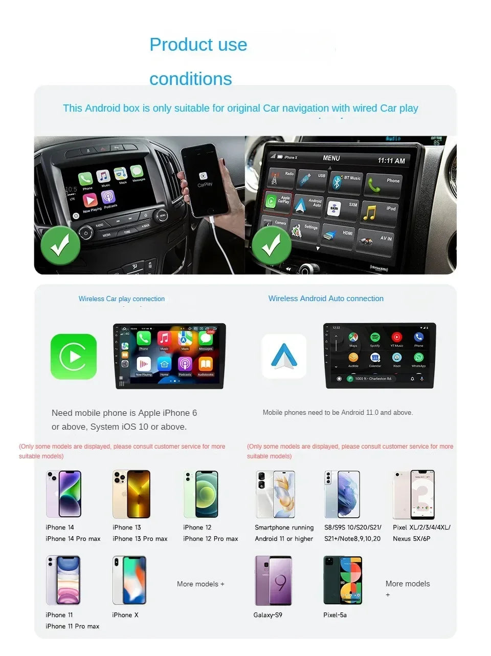 2024 New CarPlay TV Ai Box Android13 Tv Box Support Netflix YouTube Wireless Carplay Android Auto Adapter for Wired Carplay