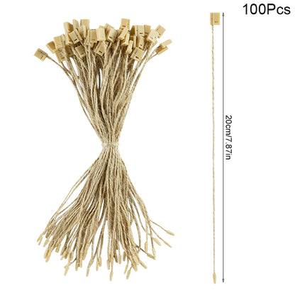 100Pcs Christmas Ornaments Hanger String Ornament Hook Ropes Precut String with Snaps Locking for Xmas Ornament Hanging Decor brown