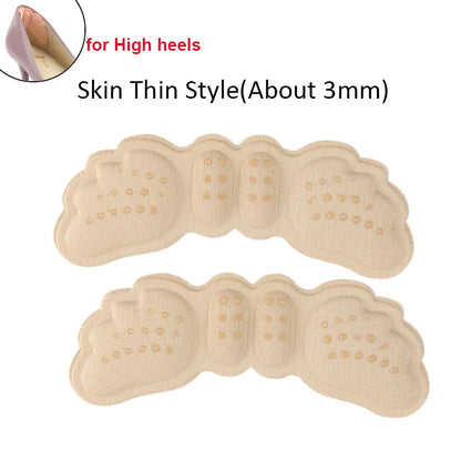 2pcs Shoe Heel Insoles Foot Heel Pad Sports Shoes Adjustable Antiwear Feet Inserts Insoles Heel Protector Sticker Insole Brioche C -Beige As picture