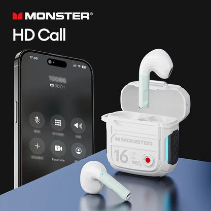 Monster XKT16 Wireless Earphones Bluetooth 5.3 Gaming Headset HiFi Sound HD Call Music Earbud Touch Control Headphones Dual Mode