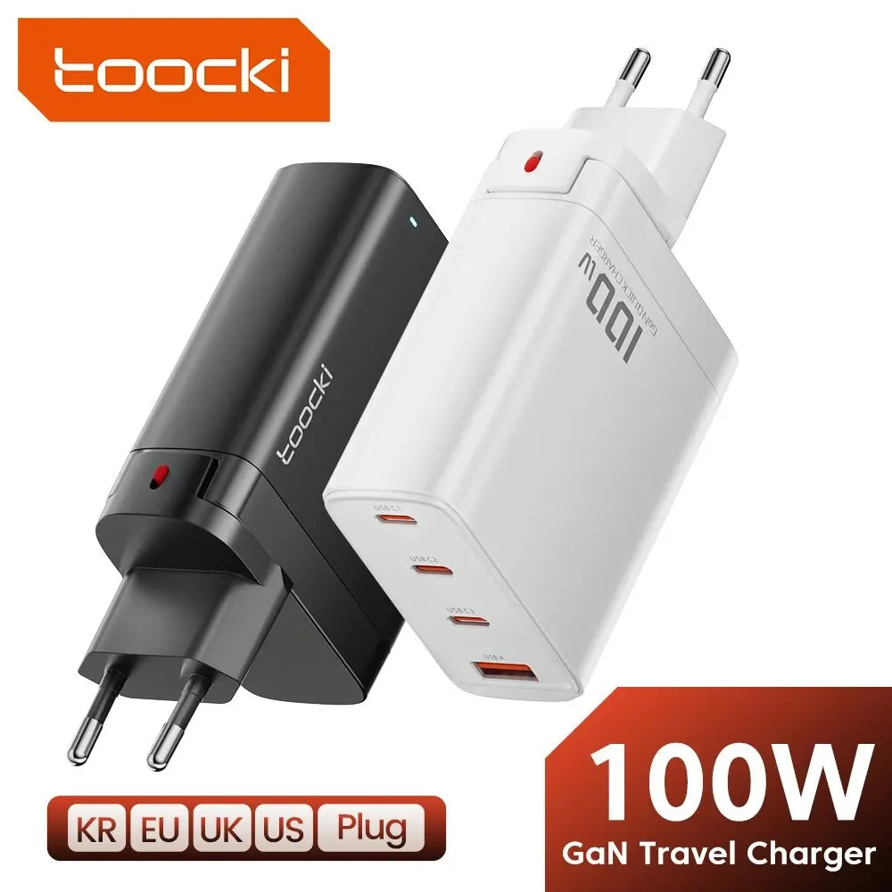 Toocki USB C 100W GaN Charger PD Quick Charger 65W Fast Charging Charger For iPhone 15 14 13 12 11 Pro Max QC3.0 Type C Adapter