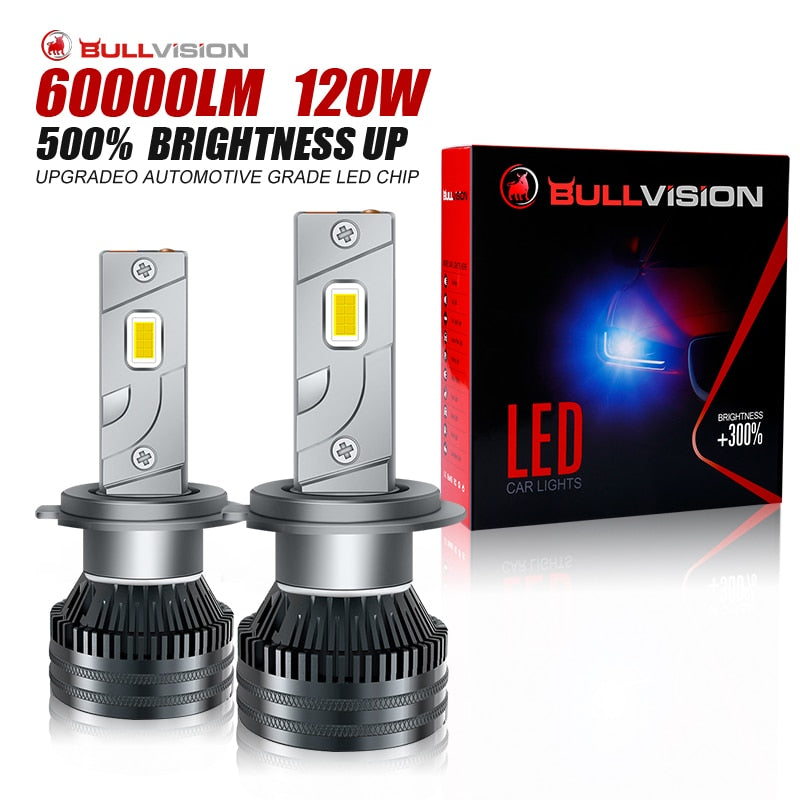 H4 LED 120W H7 LED Canbus H1 Car Headlight H9 H8 H11 H1 9005 9006 120W 60000LM 6000K Car Styling Auto Headlamp Fog Light Bulbs