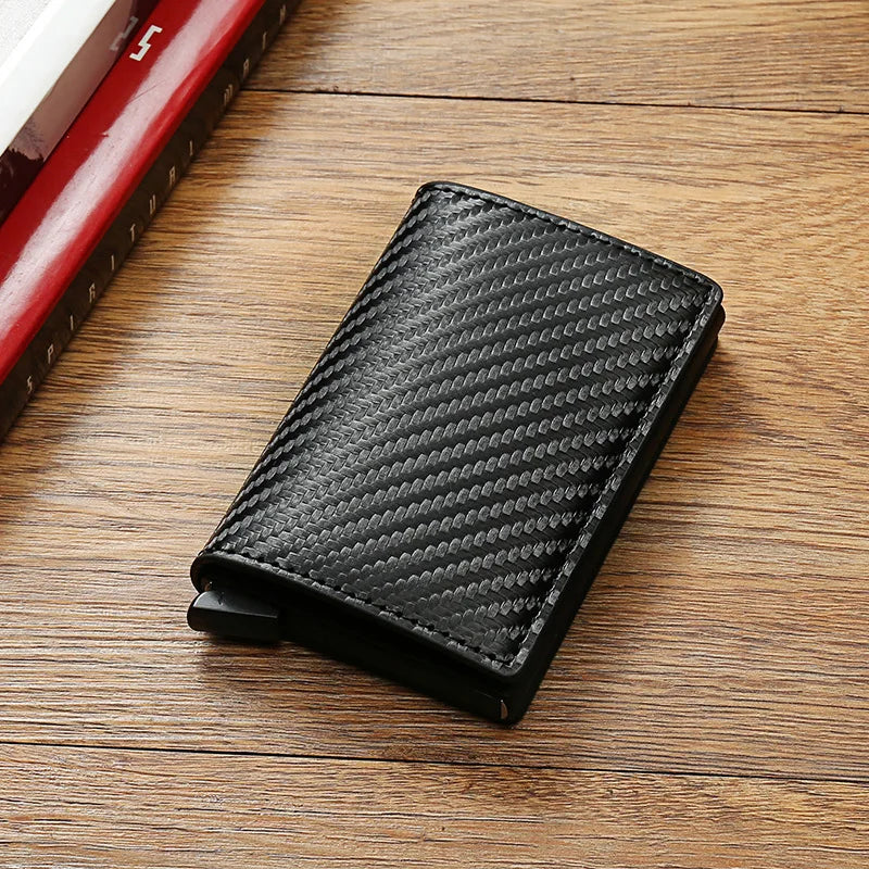 Credit Card Holder Men Wallet RFID Blocking Protected Aluminium Box PU leather Wallets with Money Clip Designer pasjeshouder