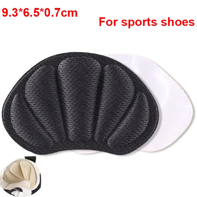 2pcs Shoe Heel Insoles Foot Heel Pad Sports Shoes Adjustable Antiwear Feet Inserts Insoles Heel Protector Sticker Insole Brioche F-Black As picture