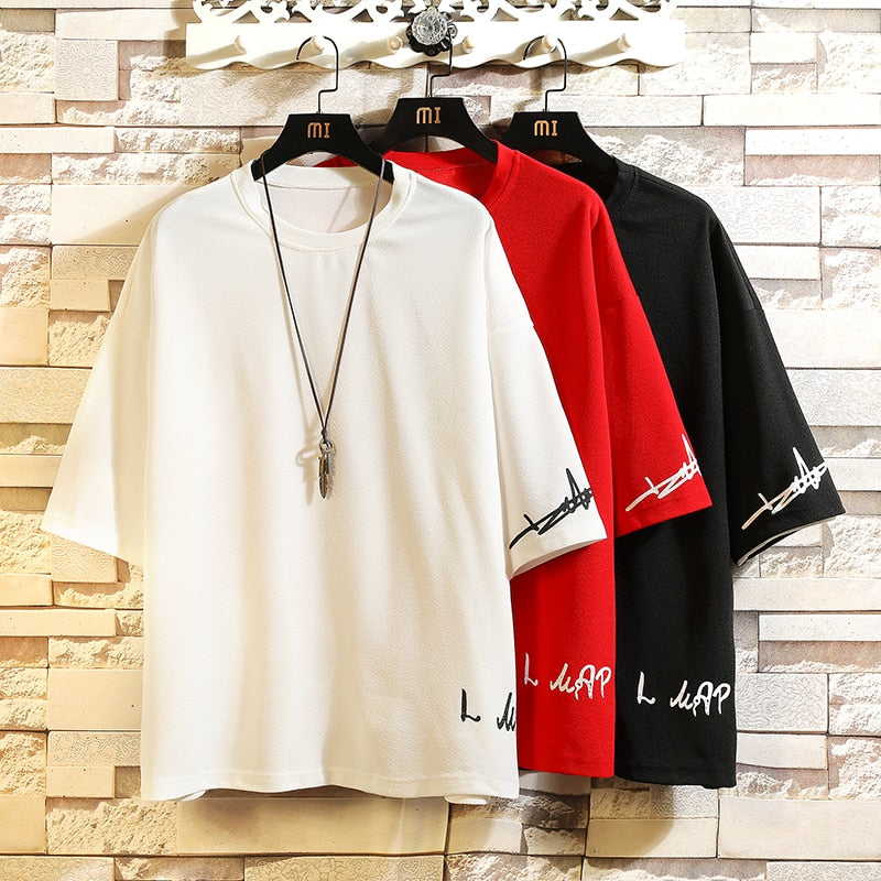 Short Sleeve Red White Black Red T Shirt For Men'S Summer Tshirt Top Tees Chinese Fashion Clothes