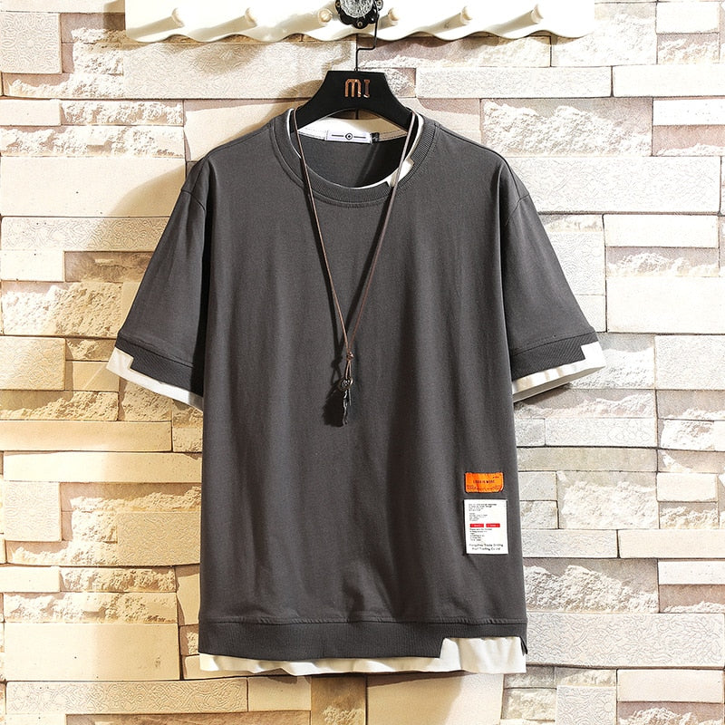 Short Sleeve T Shirt Men Summer Loose Tshirt Top Tees Fashion Clothes Plus OVERSize O NECK