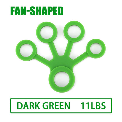 Silicone Grip Device Finger Exercise Stretcher Arthritis Hand Grip Trainer Strengthen Rehabilitation Training To Relieve Pain Fan-dark green 11LB