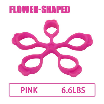 Silicone Grip Device Finger Exercise Stretcher Arthritis Hand Grip Trainer Strengthen Rehabilitation Training To Relieve Pain Flower-pink6.6LB