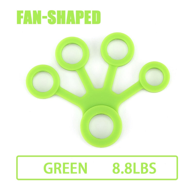 Silicone Grip Device Finger Exercise Stretcher Arthritis Hand Grip Trainer Strengthen Rehabilitation Training To Relieve Pain Fan-green 8.8LB